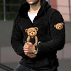 Teddy Bear Warm Men's Lamb Wool Hoodie by Inlyline