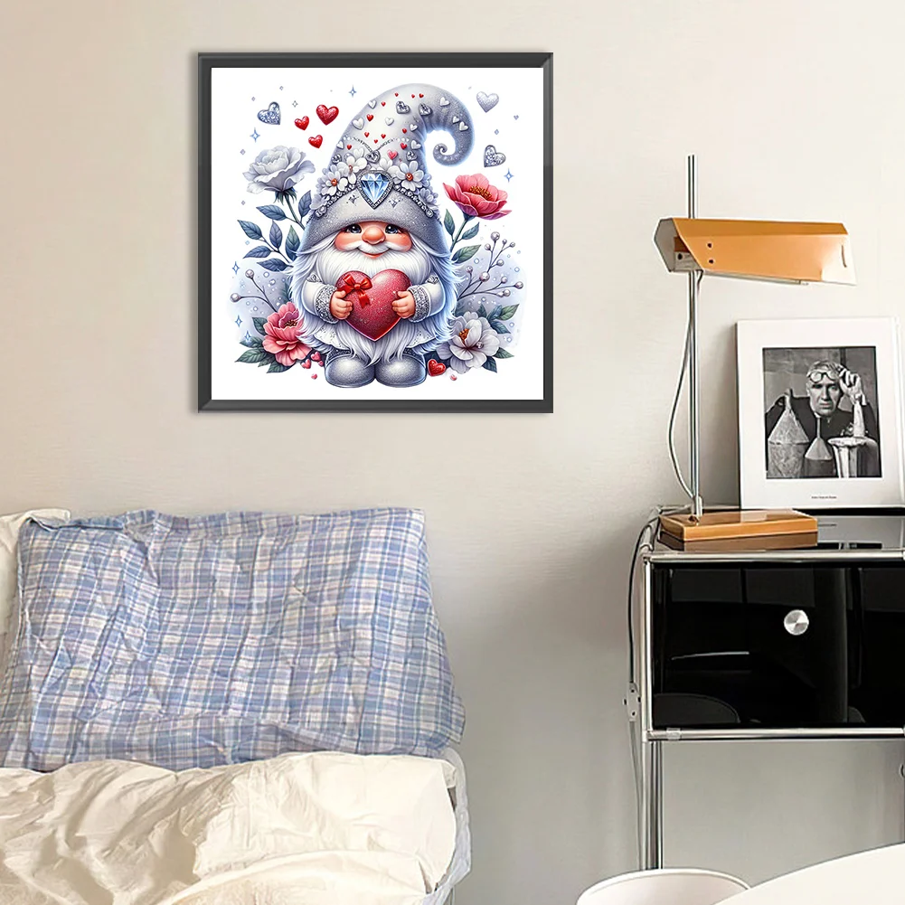 Diamond Painting - Full Round Drill - Valentines Day Gnome(Canvas|30*30cm)