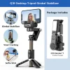 Q18 Mobile Phone Gimbal Stabilizer Selfie Stick Bluetooth Anti-Shake Follow-Up Bracket Retractable Tripod With Fill Light