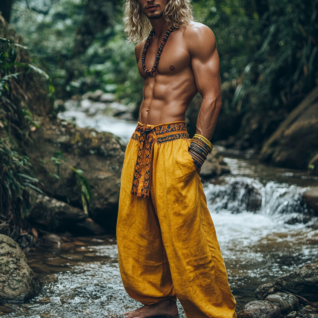 Men's Ethnic Totem Print Pants-inspireuse