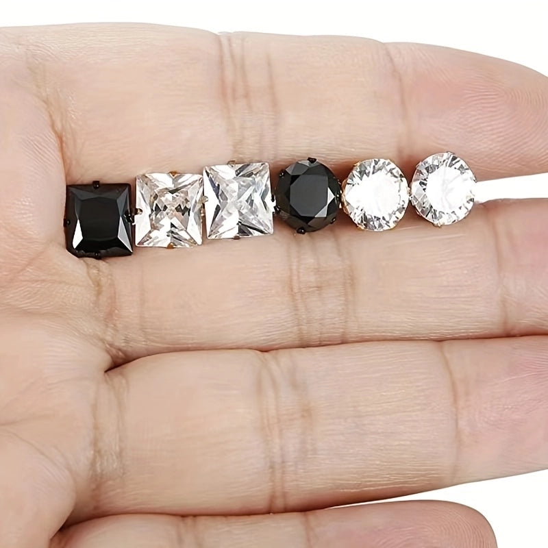 1 Pair Minimalist Round Square 304 Stainless Steel 18K Gold Plated Ear Studs