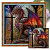 Stained Glass Dragon-Full Embroidery 2 strands 18CT Stamped Cross Stitch-40*40CM