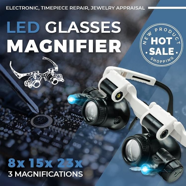 LED Glasses Magnifier 8x 15x 23x(New Year Promotion 50% OFF)