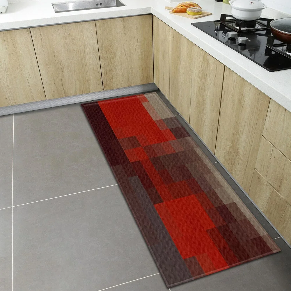Nordic Kitchen Mat Home Entrance Doormat Bedroom Living Room Children Floor Decor Carpet Hallway Balcony Bath Anti-Slip Long Rug