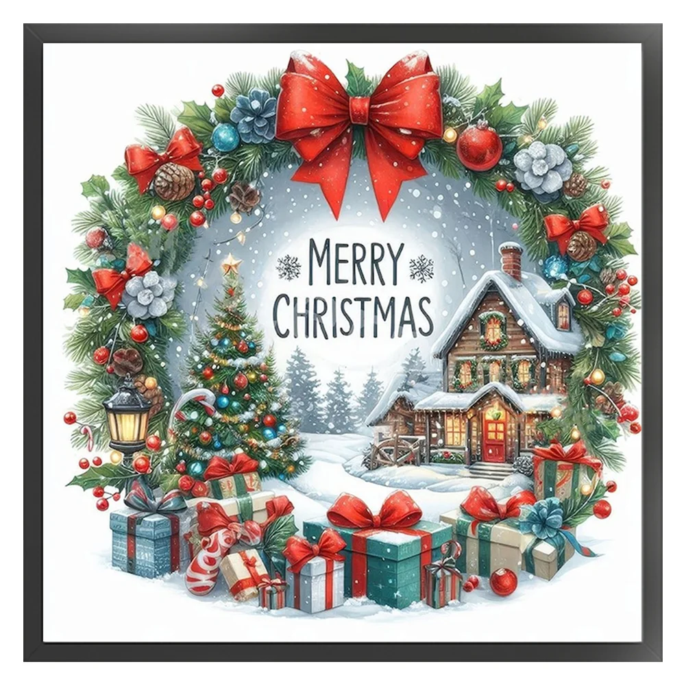 14CT Full Counted Cross Stitch Kit - Christmas Cottage (40*40cm)