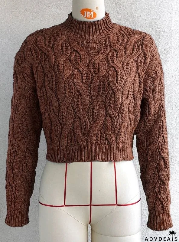 ROUND NECK TWIST COAT SWEATER