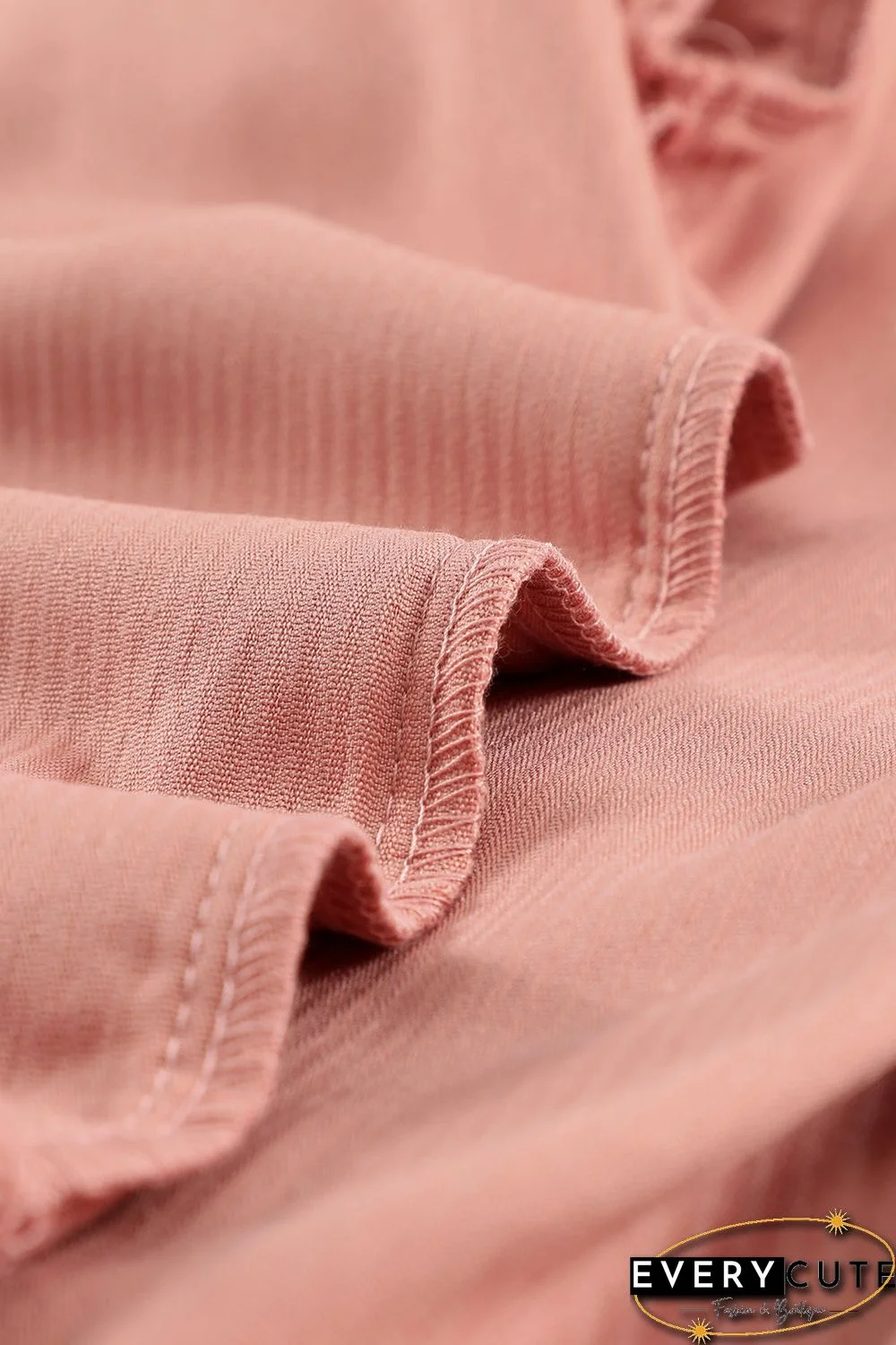 Pink Ribbed Corduroy Long Sleeve Jacket with Pocket