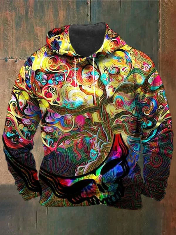 Unisex Skull Print Heavyweight Hoodies