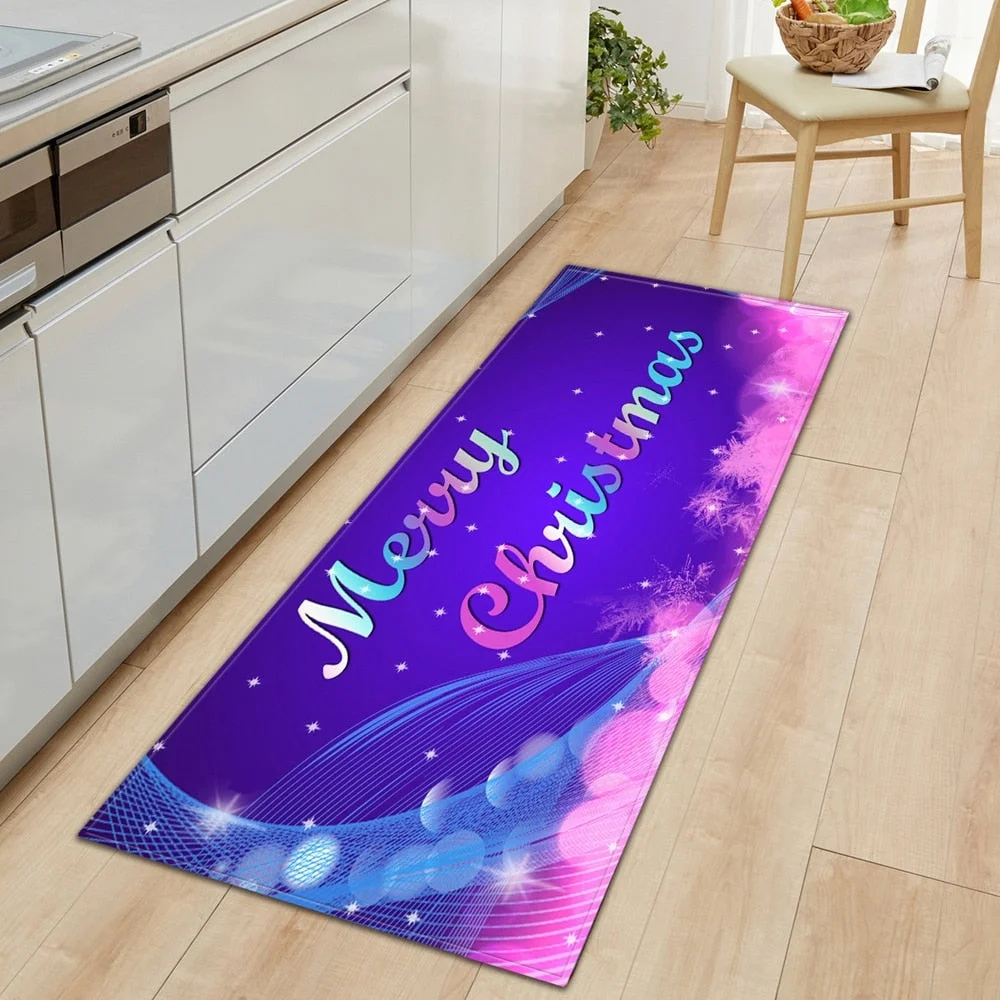 Kitchen Carpet Entrance Doormat Home Mat For Floor Merry Christmas Bedroom Tatami Dcorative Carpet Bath Anti-Slip Hallway Rugs