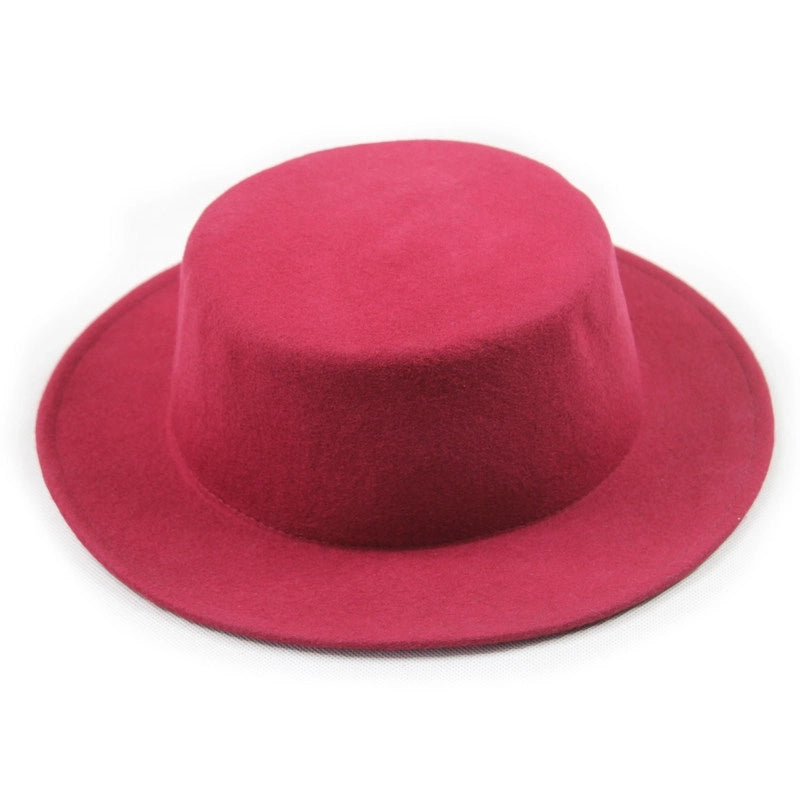 Couple’s Flat Brim Hat Men’s And Women’s Autumn And Winter Retro British Jazz Hat Flat Top Big Brim Top Hat Women’s Sun-proof Street Dance Hat