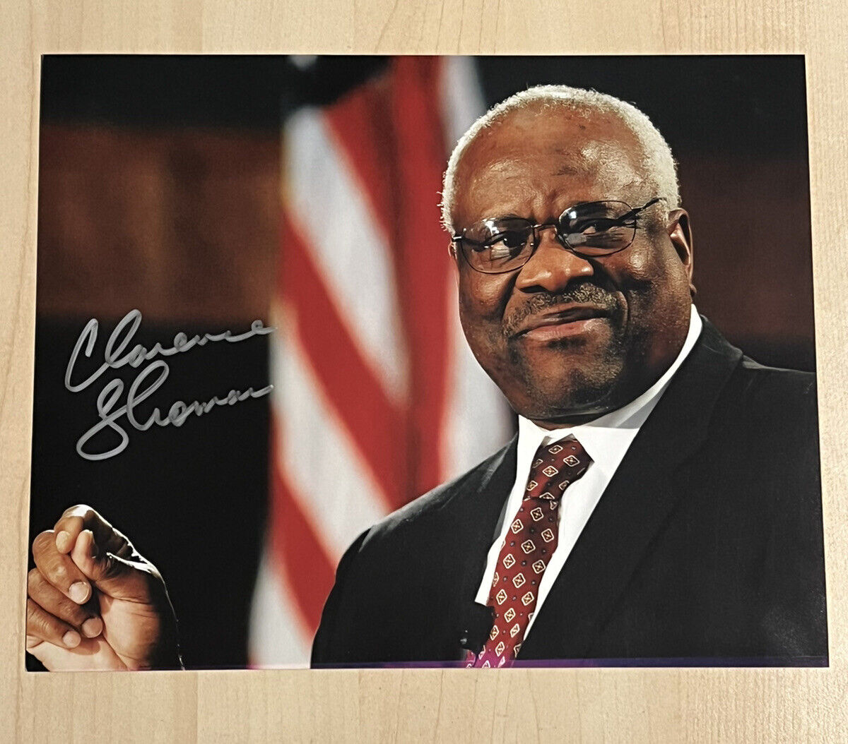 CLARENCE THOMAS HAND SIGNED 8x10 Photo Poster painting SUPREME COURT JUSTICE VERY RARE COA