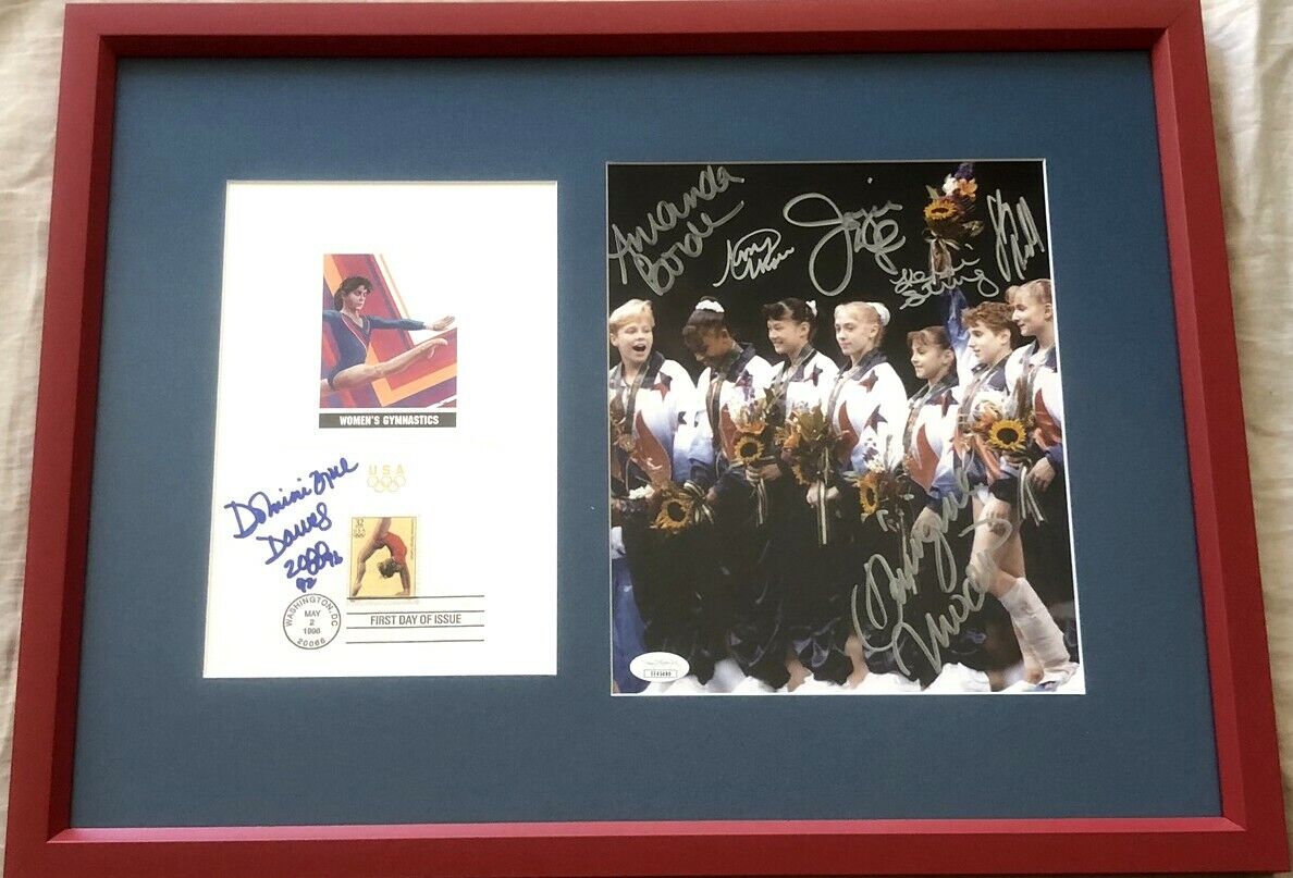 1996 US Olympic Gymnastics Magnificent 7 team signed autographed 8x10 framed JSA