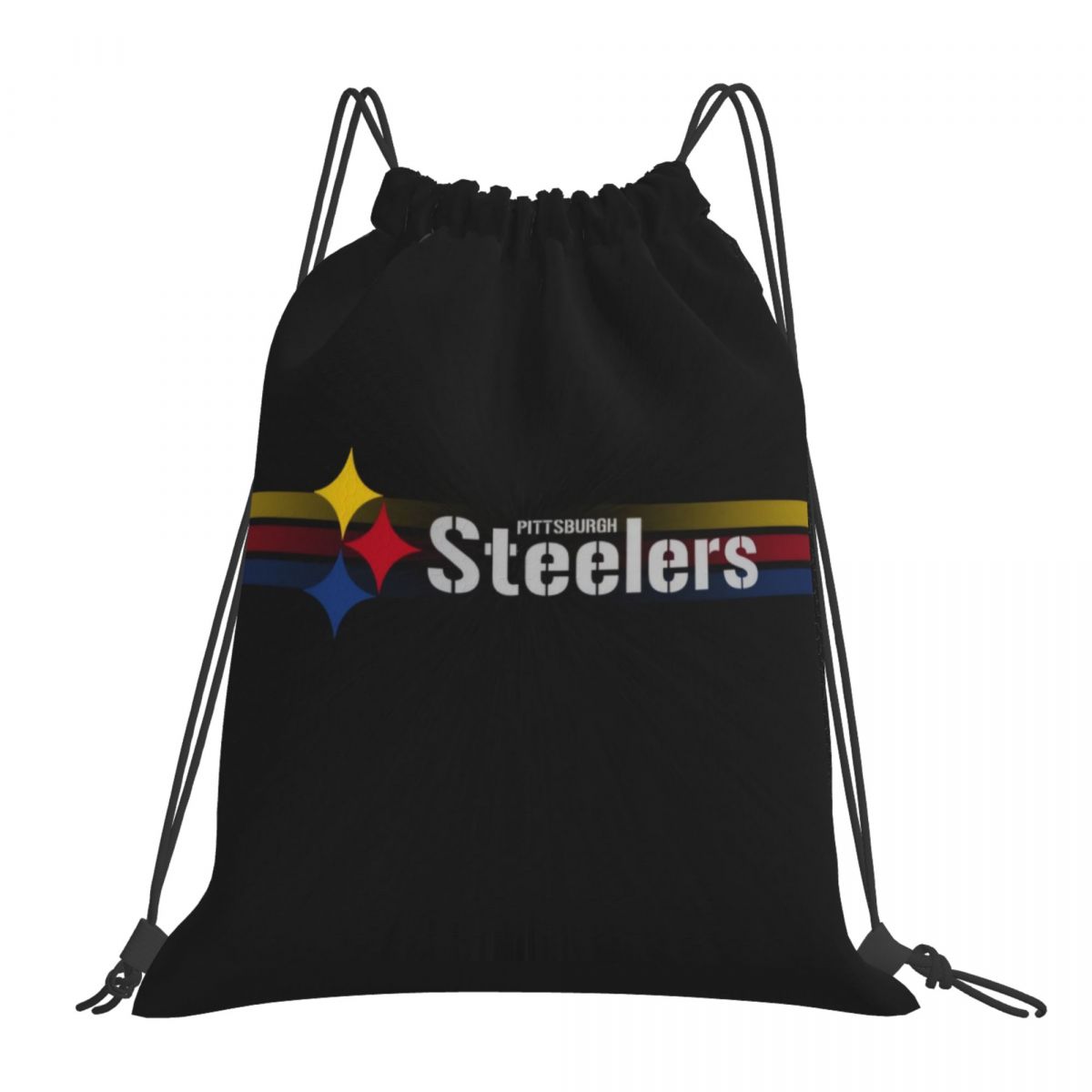 Pittsburgh Steelers Abstract Text Logo Foldable Sports Gym Drawstring Bag