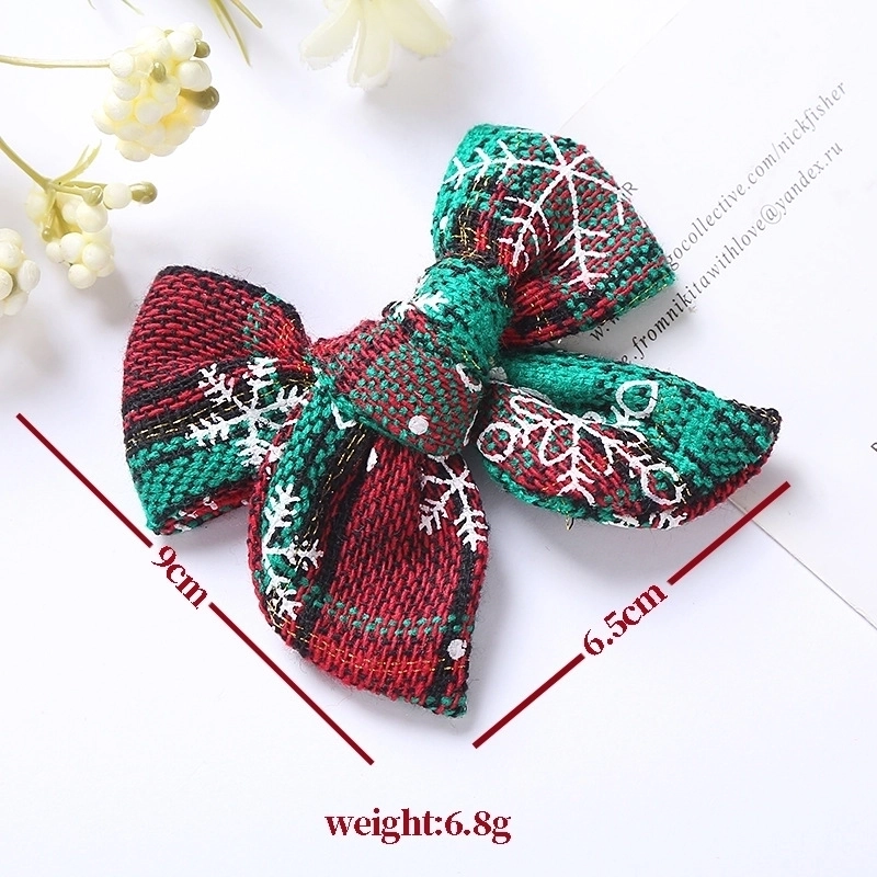 Cute Plaid Bow Knot Cloth Bowknot Hair Clip 1 Piece