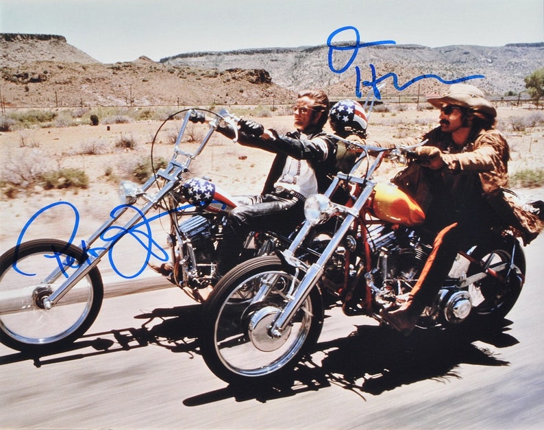 PETER FONDA & DENNIS Hopper Easy Rider Signed Photo Poster painting X2 wcoa