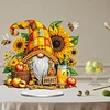 Diamond Painting Acrylic Single Sided August Gnome Ornaments Tabletop Home Office Decor