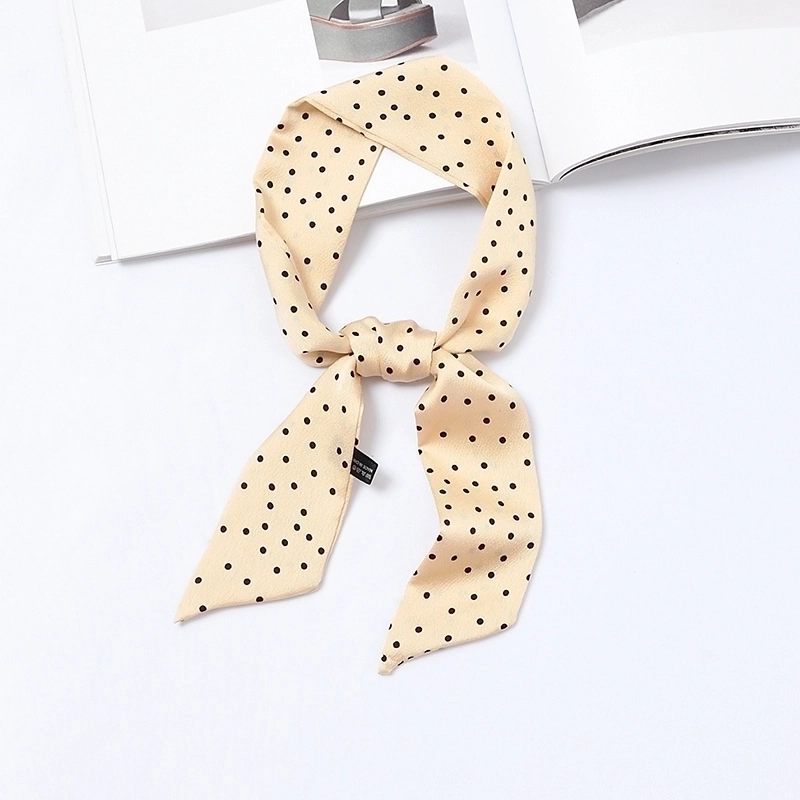 Women’s Sweet Polka Dots Heart Shape Satin Printing Silk Scarves