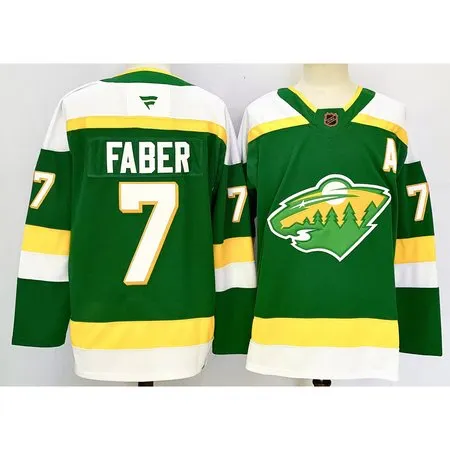 Youth Minnesota Wild #7 Brock Faber Green 2024-25 Alternate With A  Patch Stitched Hockey Jersey