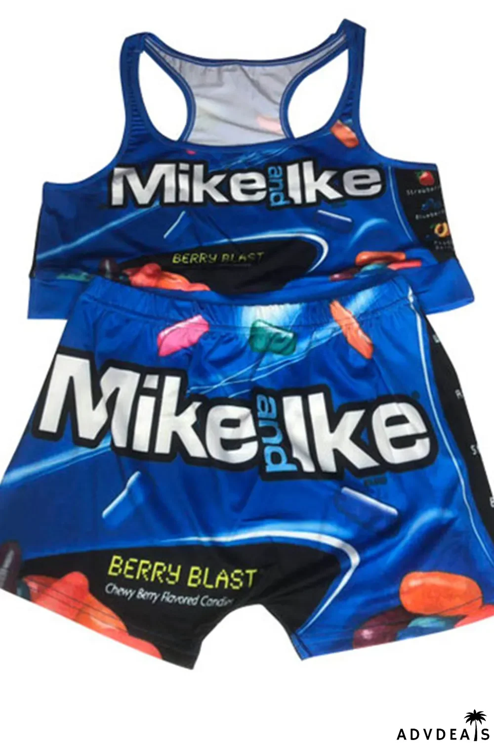 Gold Sexy Europe and America Print Solid Straight Sleeveless Two Pieces