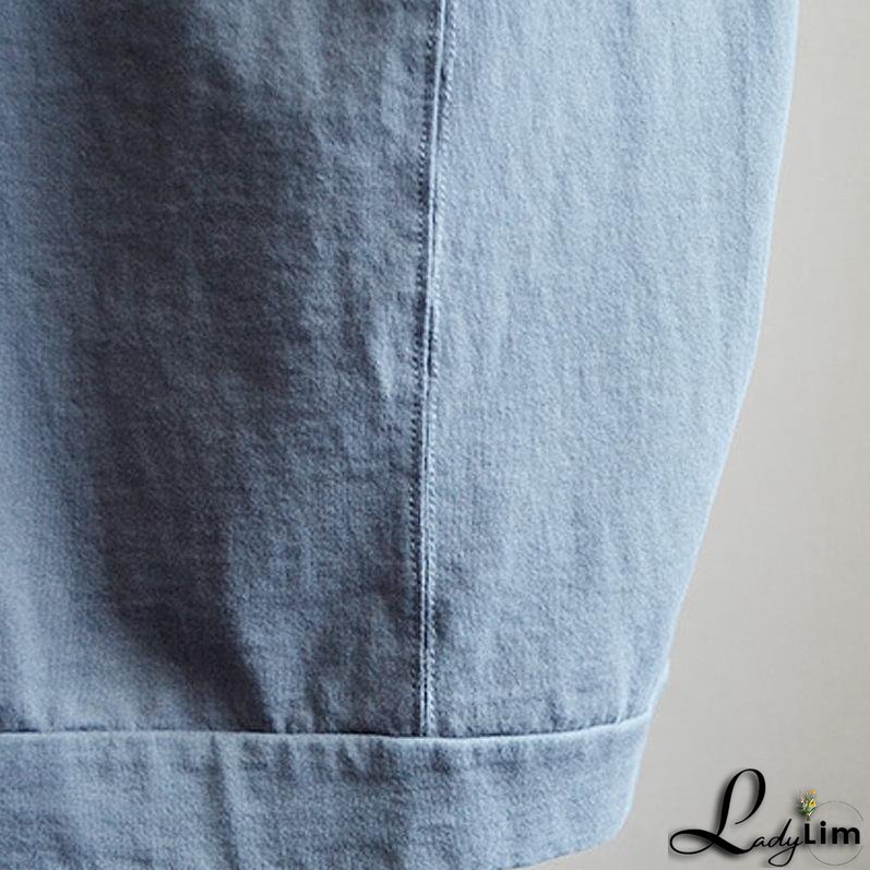 Fashion Round Neck Casual Printed Cotton Dress