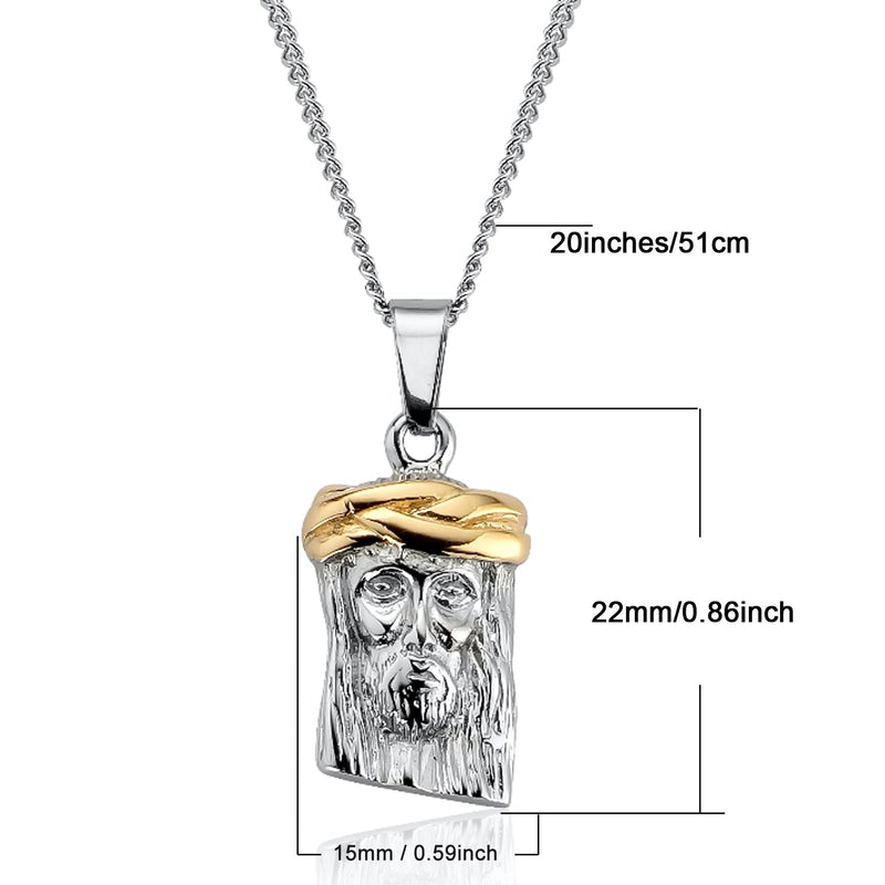 Vintage Style Human 304 Stainless Steel Unisex Pendant Necklace Men Pendant Necklaces