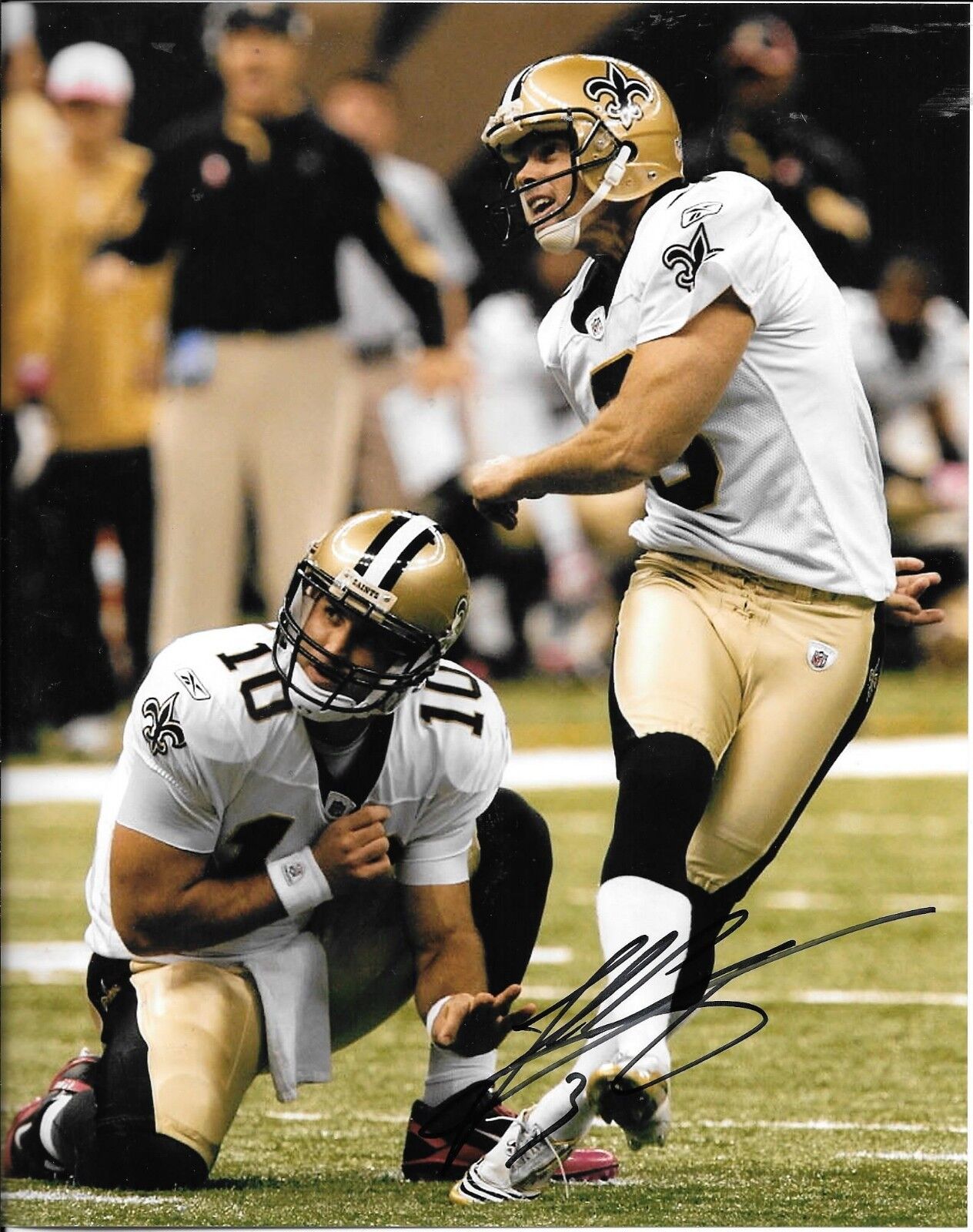 JOHN CARNEY NEW ORLEANS SAINTS KICKER RARE SIGNED Photo Poster painting WITH PROOF