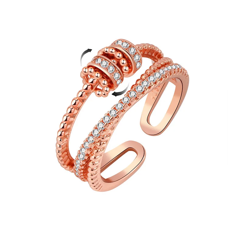 Classic Microset Zircon Spinning Ring In Copper