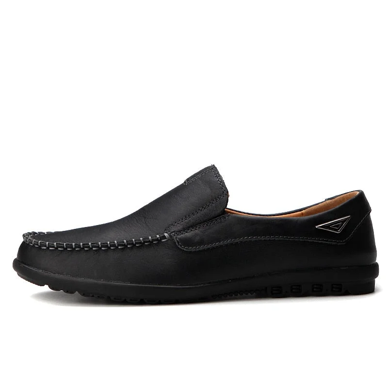 Genuine Leather Men Shoes Casual Luxury Brand 2020 Italian Mens Loafers Moccasins Breathable Slip on Boat Shoes Plus Size 37-47