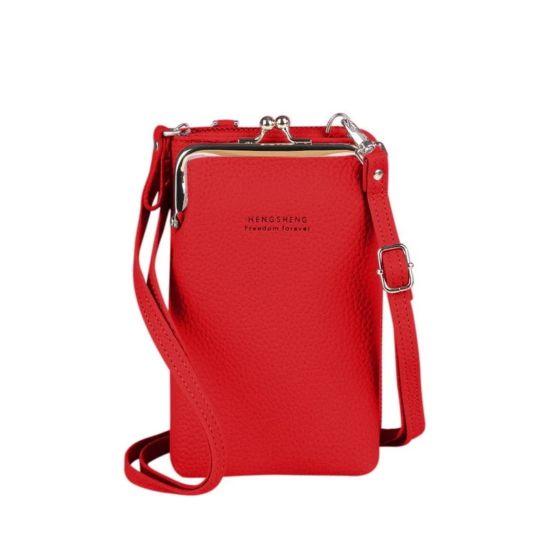 Brand Crossbody Bags Touch Screen Cell Phone Purse Bag Smartphone Wallet Metal Leather Shoulder Strap Handbag Women Bag