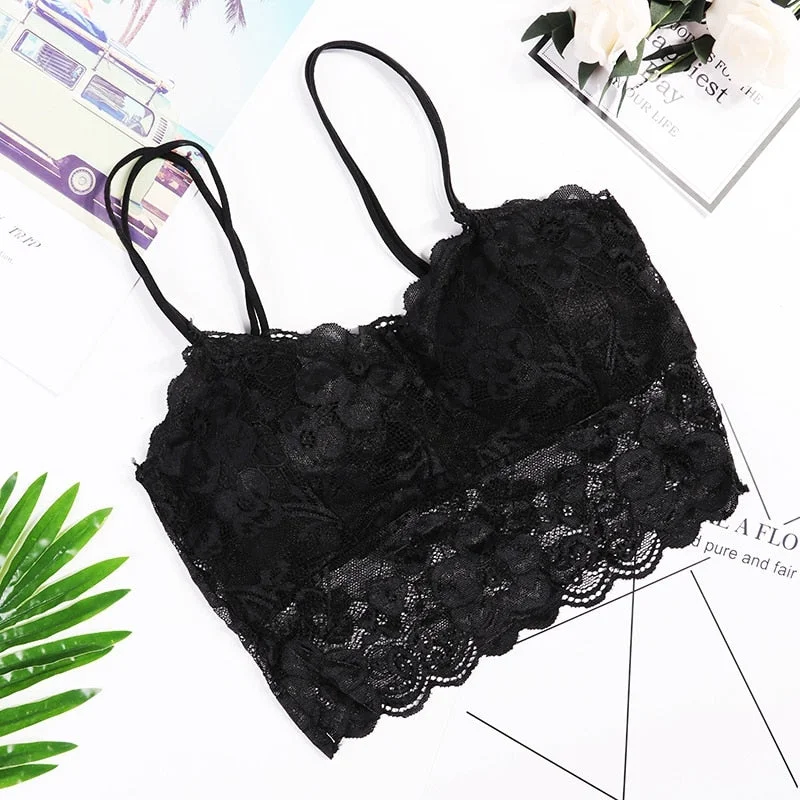 Fashion Women Bralette Bra Female Tops Hot Sale Female Lace Strap Wrapped Chest Shirt Top New Underwear Bras