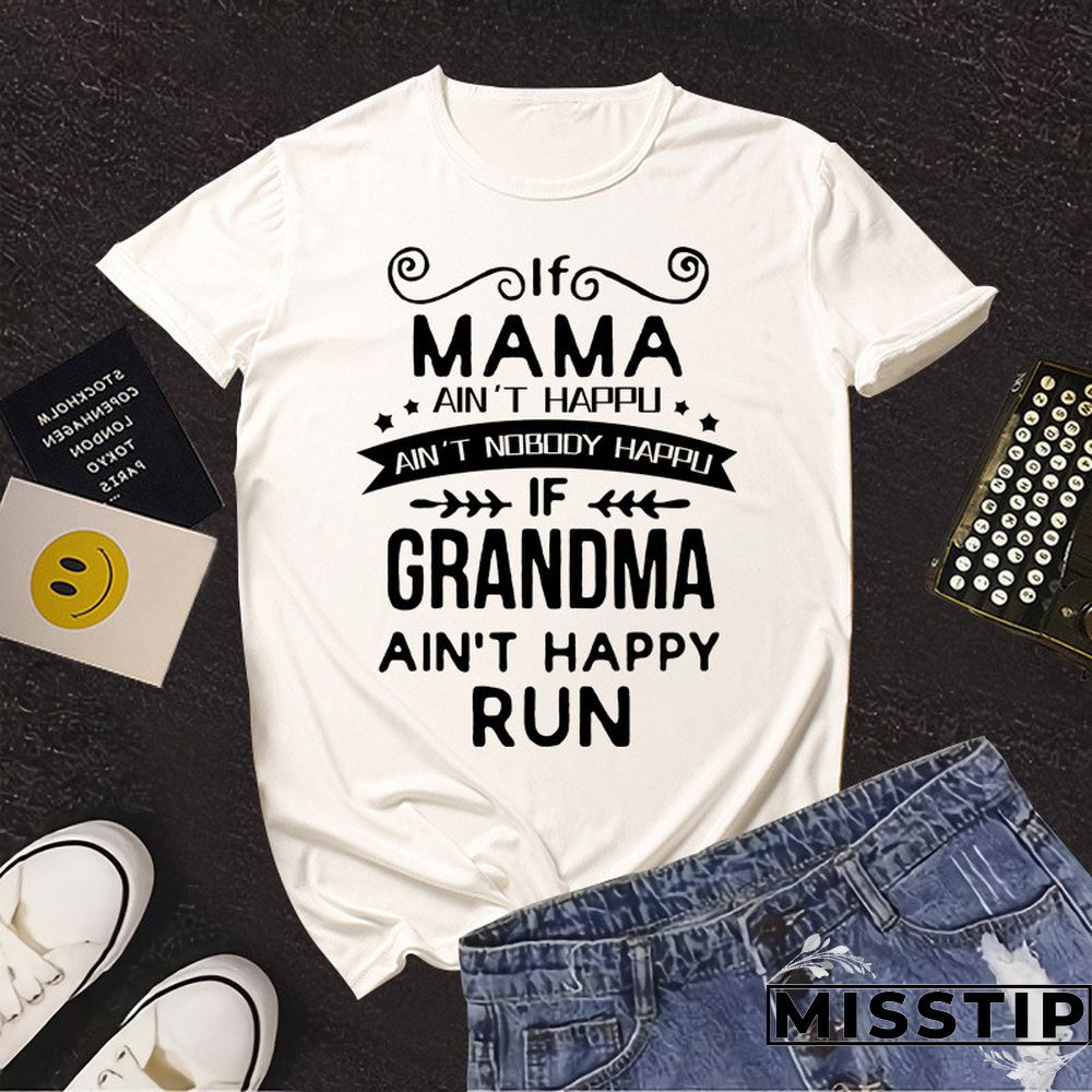 Blue Fashion Casual Letter Print Basic O Neck T-Shirts