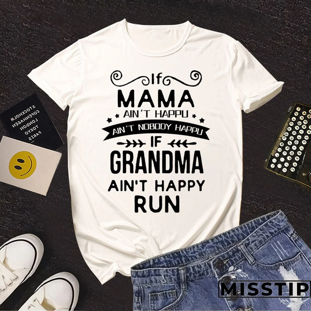 Blue Fashion Casual Letter Print Basic O Neck T-Shirts