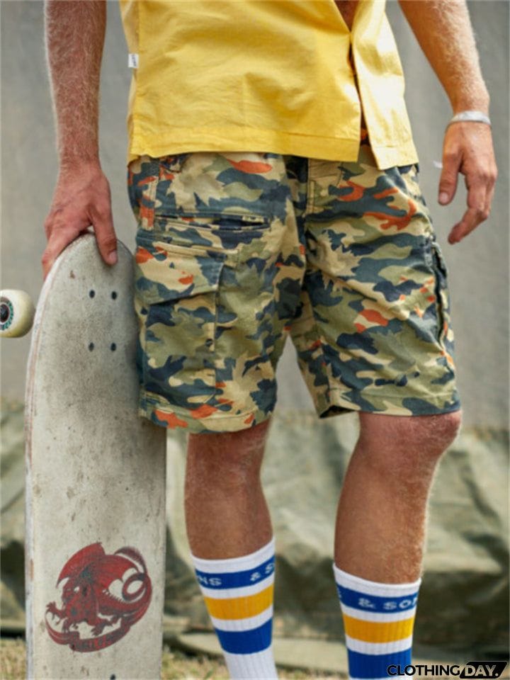 Men's Relaxed Fit Camouflage Cargo Shorts