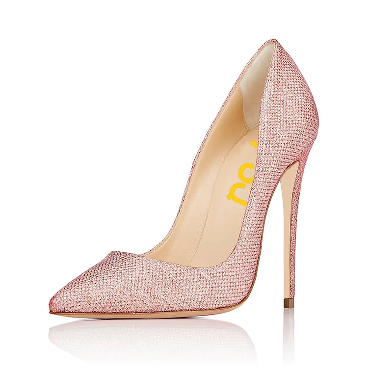 Pink Fabric Pointy Toe Ladies' Stiletto Heels Pumps |FSJ Shoes