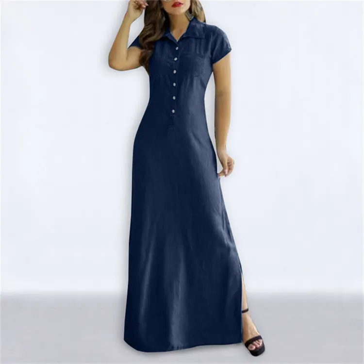 Churchf Churchf New Dress Plus Size Casual Denim Dress