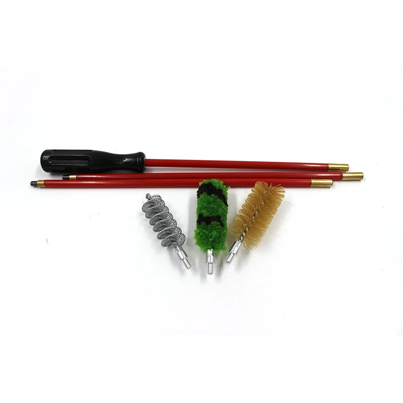 Hunting Gun Cleaning Kit 6PCS with PVC Rods and Cotton Mop and Tornado Gunsmith's Brush