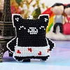 Full Bead Embroidery Keychain Pig Printed Craft Gifts(5.5x5.5cm)