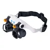 Jewelers Magnifying Glass with LED & Interchangeable Lens High-Definition Magnifying Glass 2X 4X 6X 10X 13X Lenses Head-Mounted Magnifier For Mechanical & Jewelry Appraisal