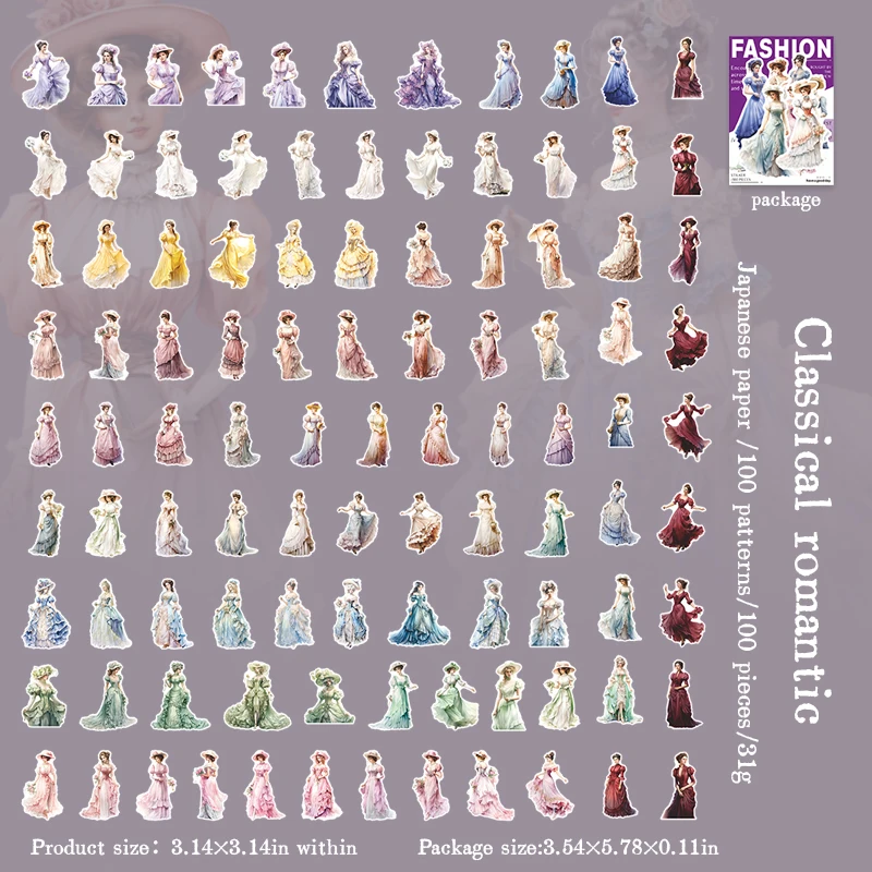 Journalsay Encounter Across Time and Space Series Vintage Character Washi Sticker 