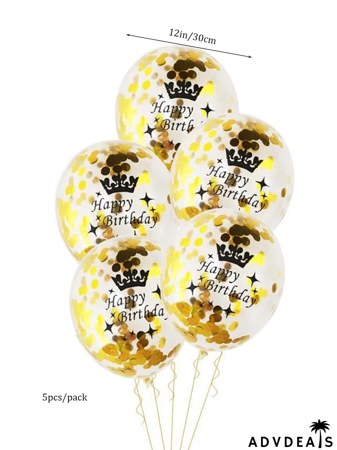 5pcs Letter Graphic Confetti Balloon