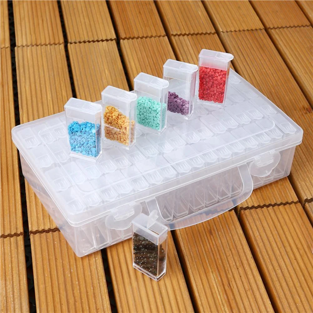 64 Slots Bottles Diamond Painting Beads Storage Box Plastic Rhinestone Holder