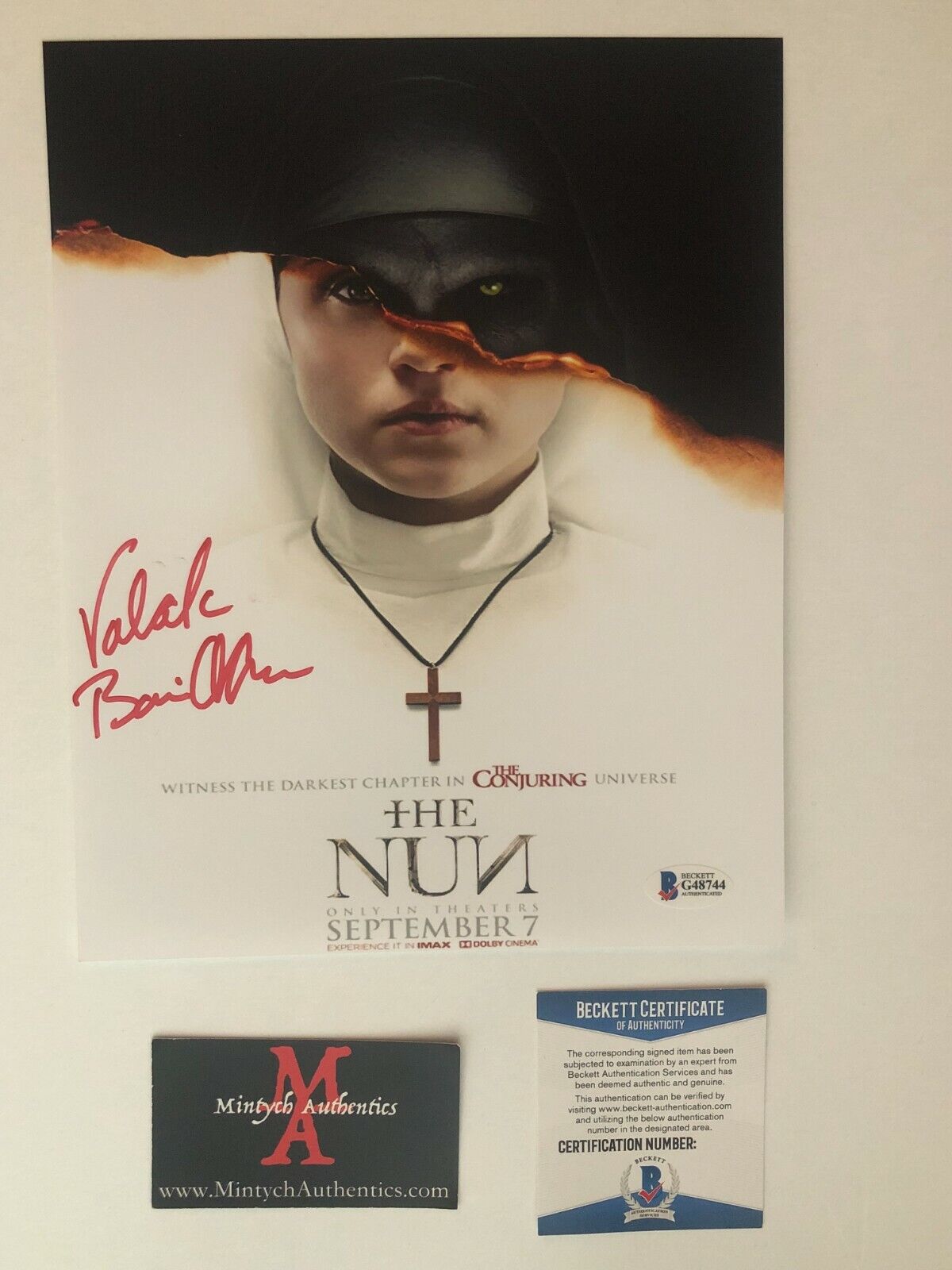 BONNIE AARONS THE NUN SIGNED 8x10 Photo Poster painting! VALAK! THE CONJURING! BECKETT COA!