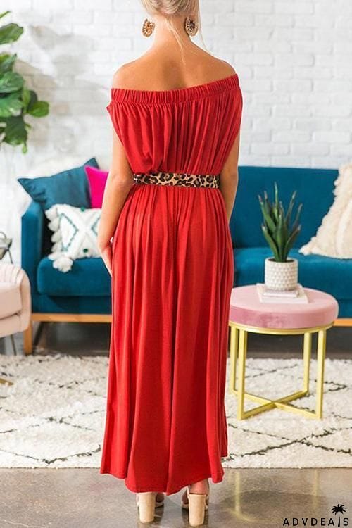 Pockets Off Shoulder Loose Jumpsuit