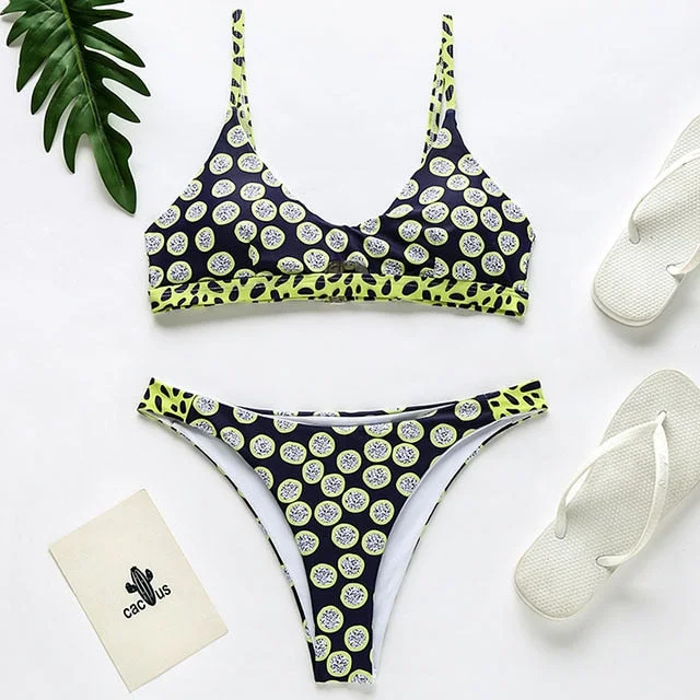 2021 Sexy Polka Dot Bikini Women Swimsuit Female Brazilian Swimwear Two pieces bikini set Hollow out High cut Bathing Suit Swim