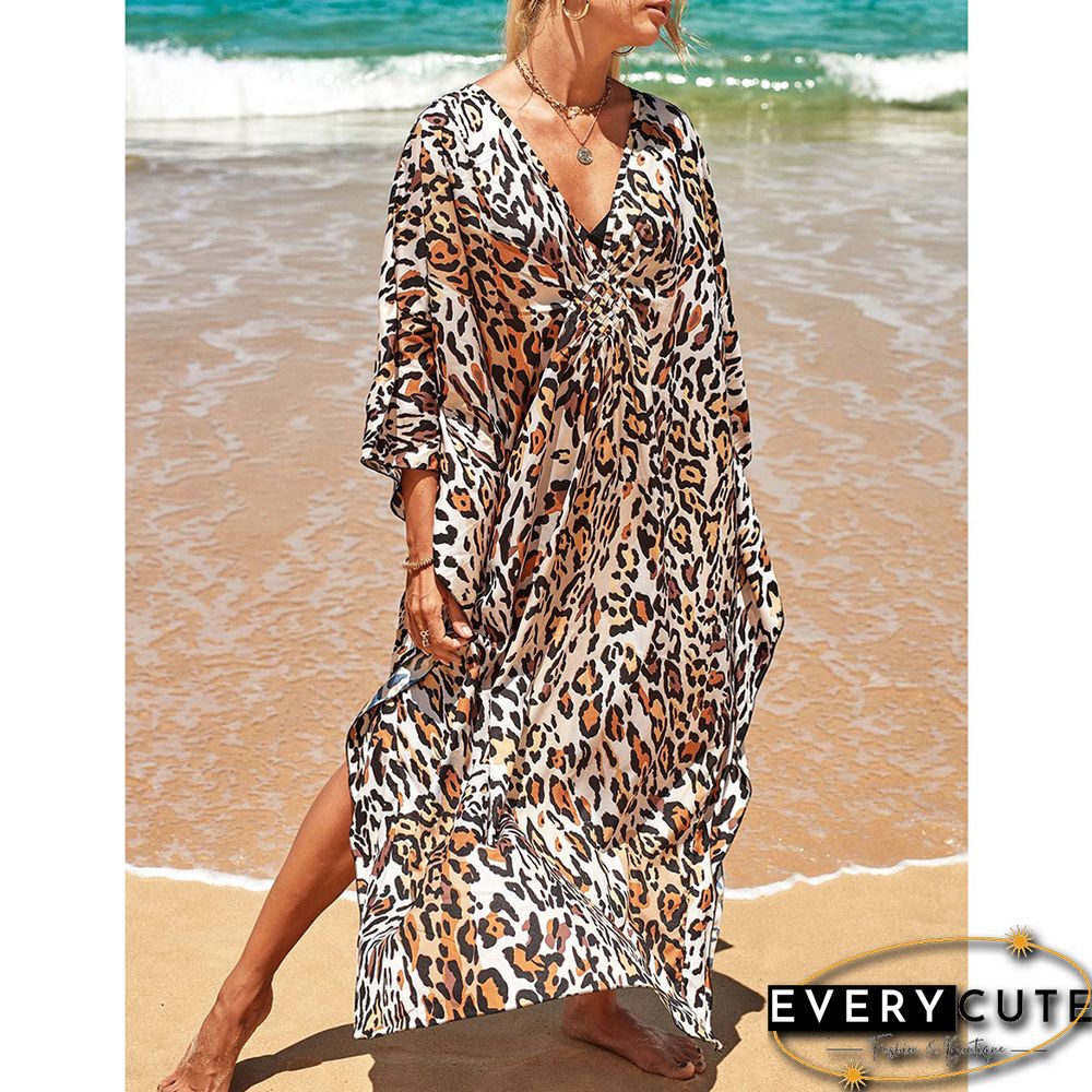 Leopard Print Long Kinimo Beachwear