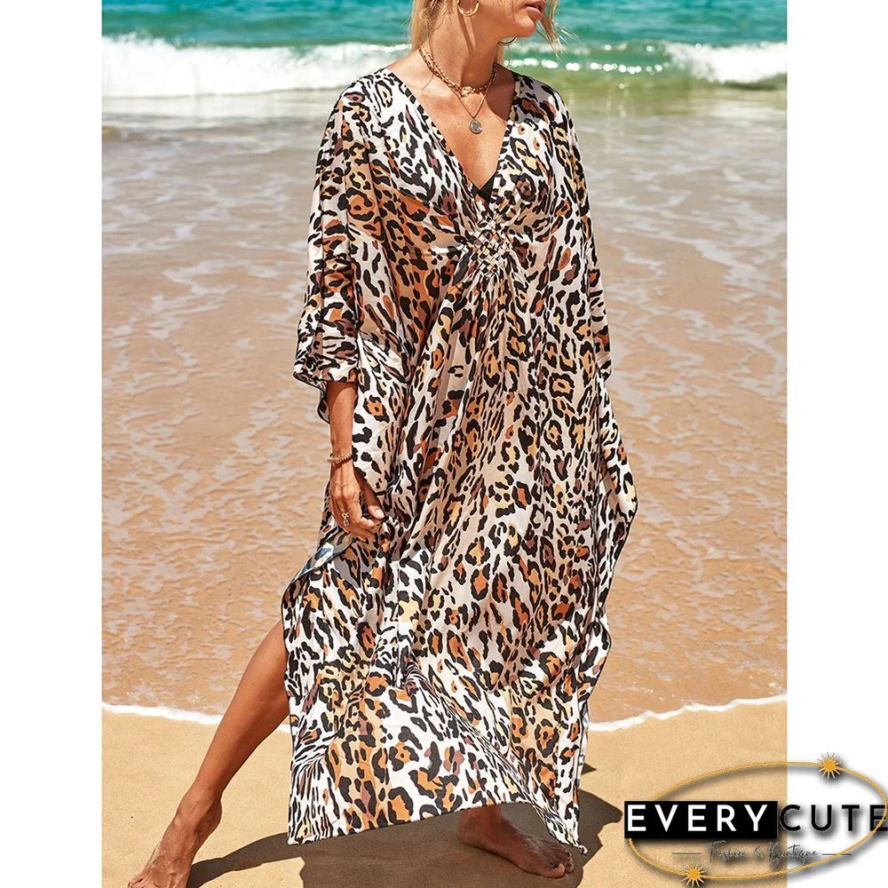 Leopard Print Long Kinimo Beachwear