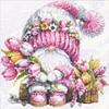 (US Only)Gnome Design DIY Bead Embroidery Kit 39x39cm 9CT Cross Stitch Kit for Home Decor