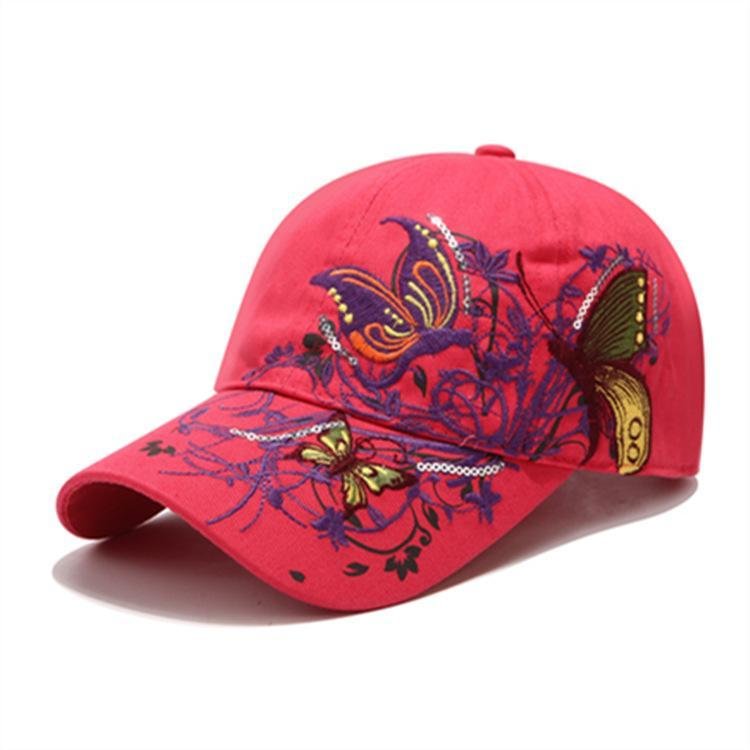 Women's Butterfly Embroidery Duck Tongue