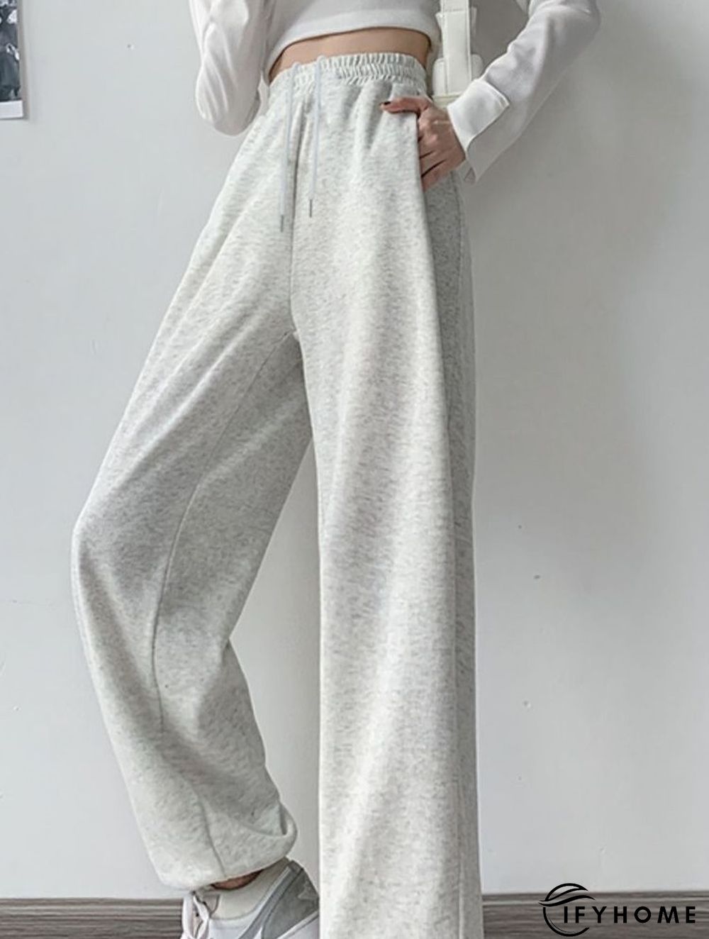 Casual Plain Autumn Natural Micro-Elasticity Daily Harem pants Regular Regular Size Sweatpants for Women | IFYHOME