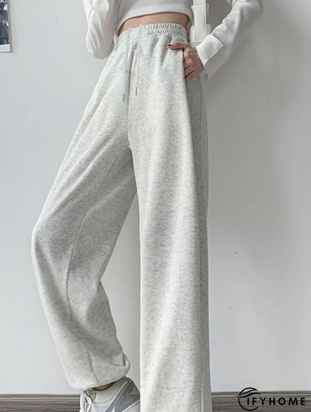 Casual Plain Autumn Natural Micro-Elasticity Daily Harem pants Regular Regular Size Sweatpants for Women | IFYHOME